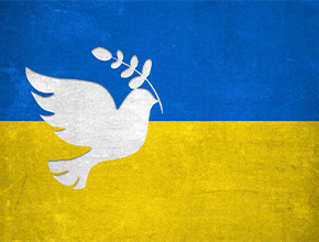 flag of ukraine with peace sign